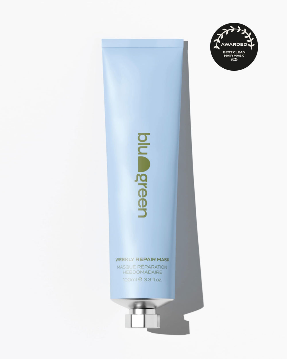 BLU & GREEN Weekly Repair Mask heat protection suggests safer styling with less damage.
