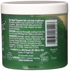 Blue Magic Bergamot conditioner label close-up highlights bergamot scent and conditioning.