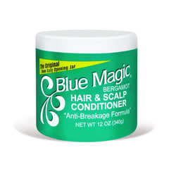 Blue Magic Bergamot hair & scalp 12oz jar in a 6-pack for balanced moisture and easy styling.