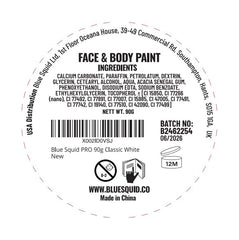 Blue Squid PRO Face Paint White color swatches showing vivid pigment.