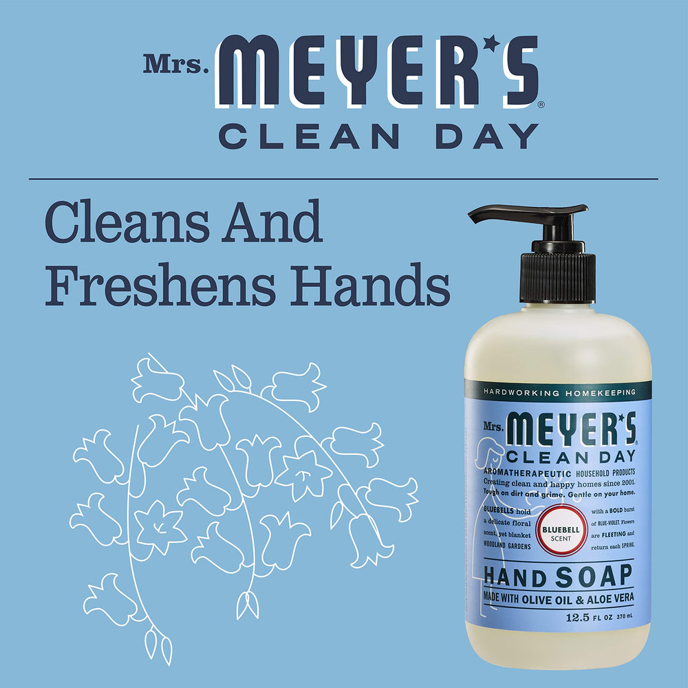 Bluebell flowers motif conveys spring fragrance that lingers after washing.