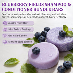 Blueberry Fields Conditioner Bar massaged into scalp for revitalized hair
