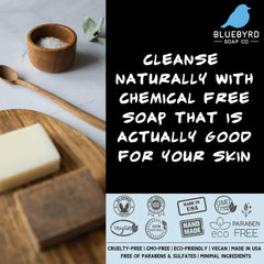 Bluebyrd Detox Lavender Charcoal Bar purifies pores while nourishing balance.