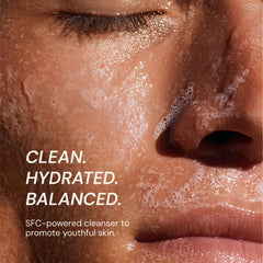 Blueprint Bryan Johnson Gentle Cleanser pump dispense enabling quick morning routine.
