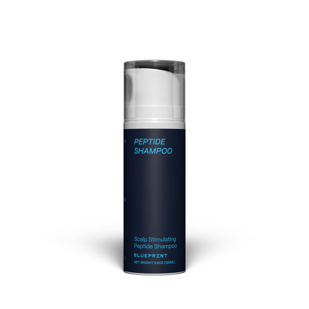 Blueprint Bryan Johnson Peptide Shampoo bottle pour for a fragrance-free, refreshing cleanse.
