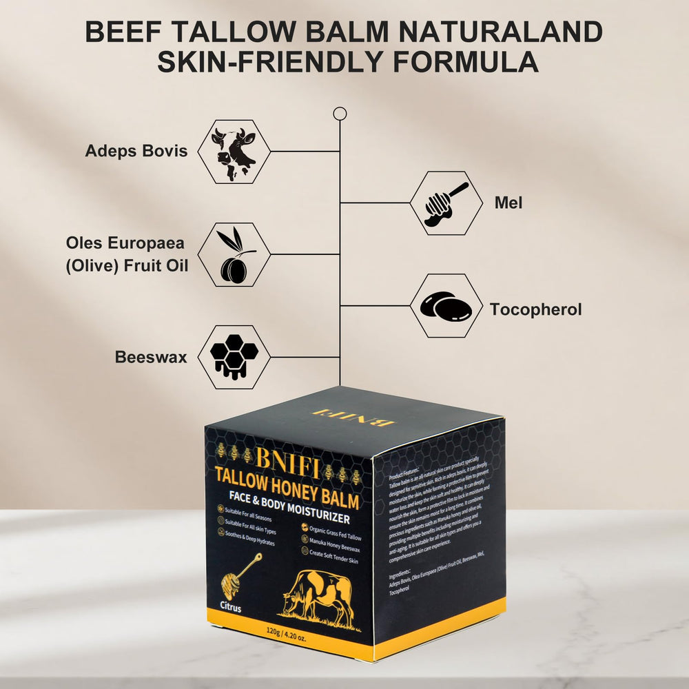 All-season skin nourishment with BNIFI tallow balm for daily use.