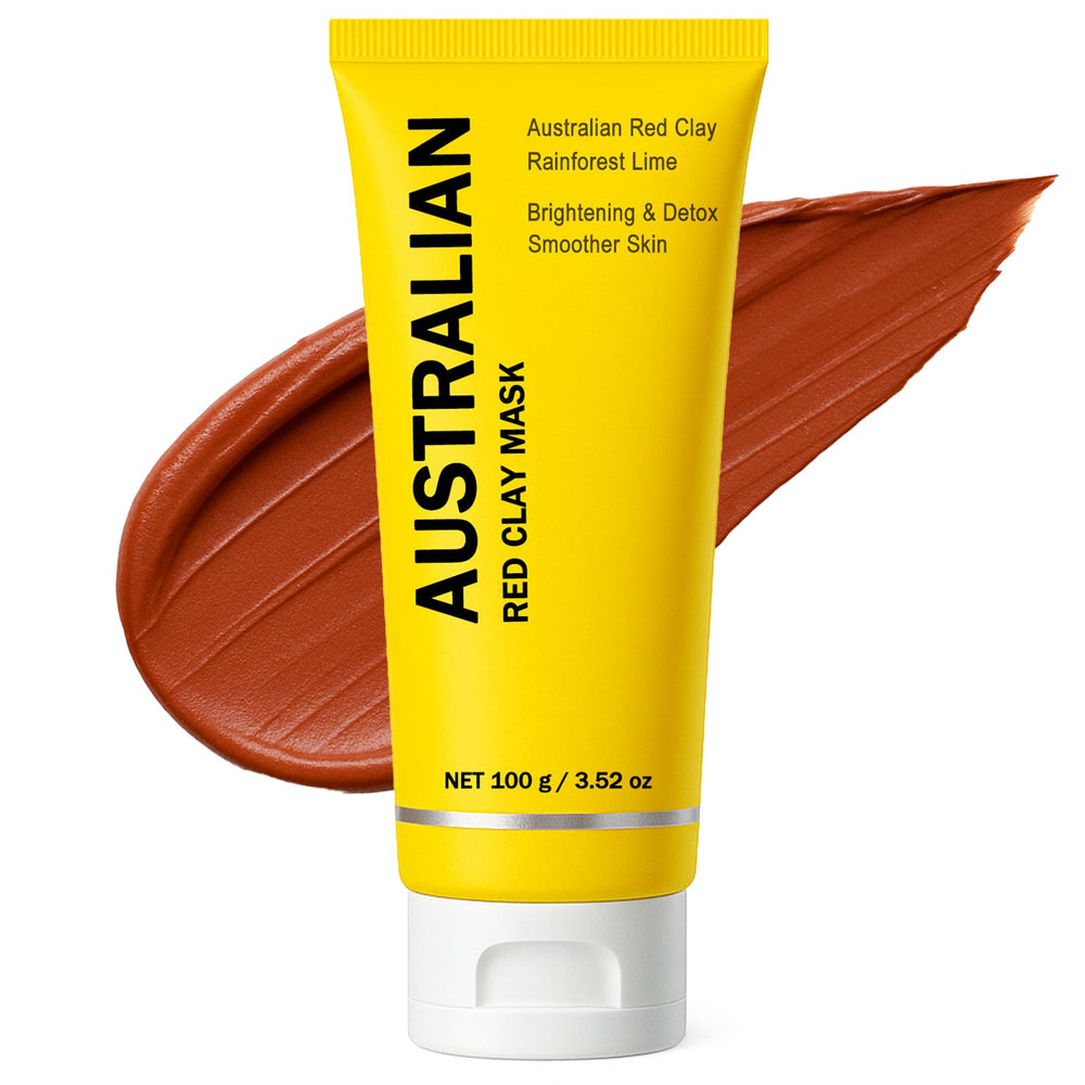 Boaccy Australian Red Clay Mask jar highlights mineral-rich formula for radiant skin