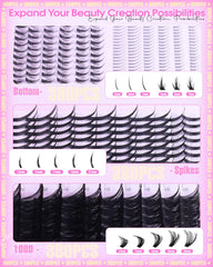 Boahankuke 100D volume clusters 12-20mm for fluffy lashes