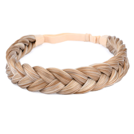 BOBIYA braided headband golden blonde closeup showing silky fibers and craftsmanship