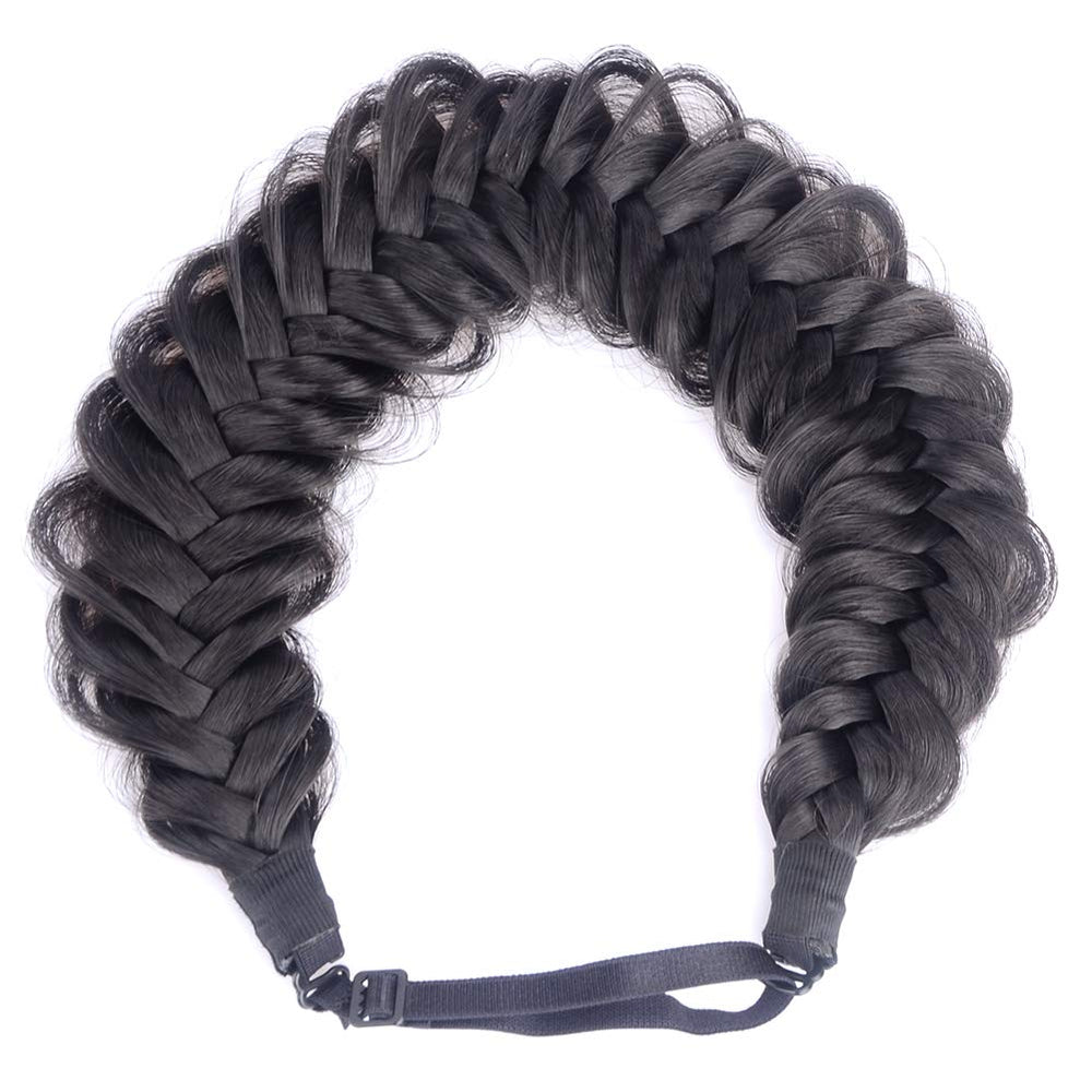 BOBIYA headband uses heat-resistant synthetic fibers resembling real hair for a natural look.