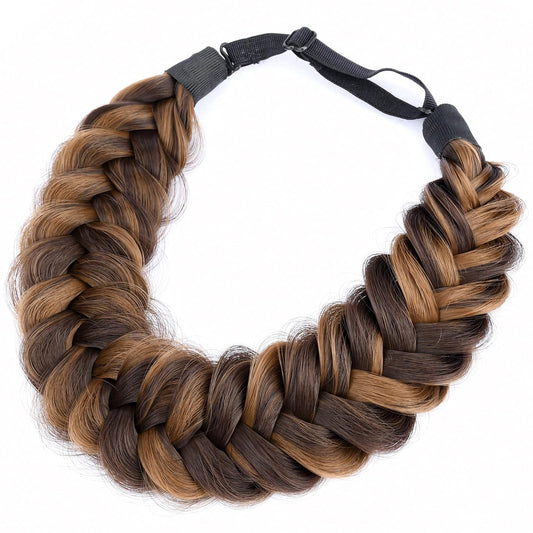 BOBIYA Messy Wide 2-Strand Headband in Chocolate Toast, front view for casual daily styling