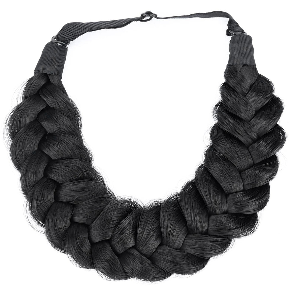 BOBIYA Messy Wide 2 Strands Headband in classic black shown on a model for everyday wear