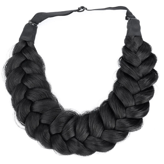 BOBIYA Messy Wide 2 Strands Headband in classic black shown on a model for everyday wear