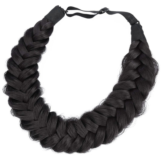 BOBIYA Messy Wide 2-Strands Headband in deep brown, comfortable daily wear.