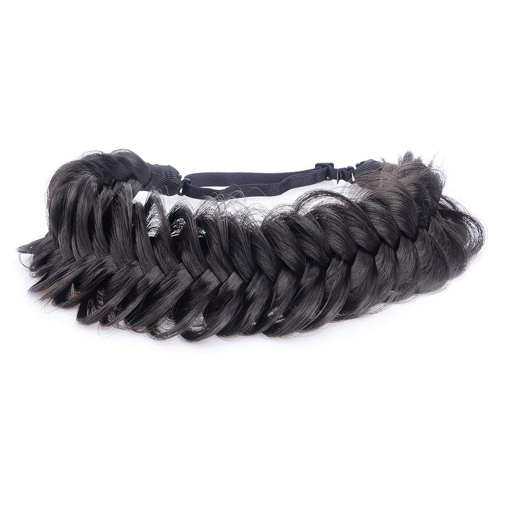 BOBIYA natural black braided headband shows adjustable comfort and fit for many users.