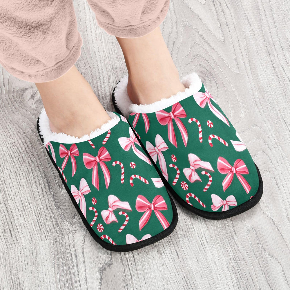 Boccsty slippers side view highlighting soft flannel lining for warmth.