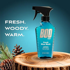 Bod Man Fresh Blue Musk cap close-up highlights easy, quick spray.