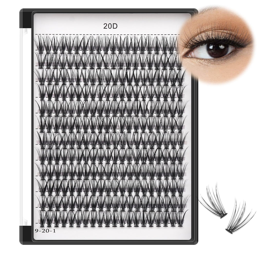 Bodermincer 20D/40D cluster lashes kit for versatile looks
