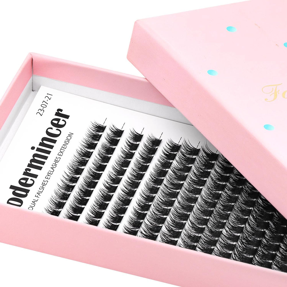 Bodermincer lash clusters closeup, soft and realistic lashes for comfortable wear.