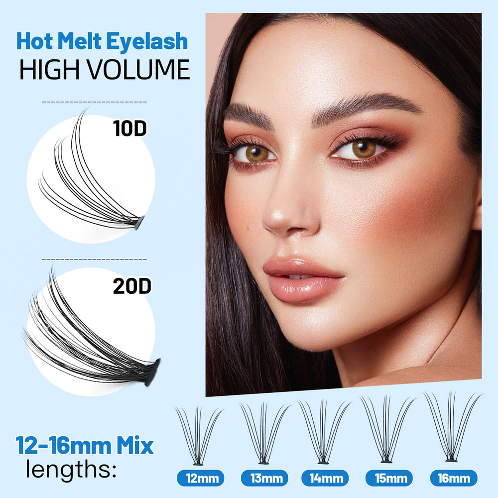 Bodermincer 240pcs C curl 14-16mm lash extensions for dramatic length.