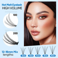 Bodermincer 240pcs C curl 14-16mm lash extensions for dramatic length.