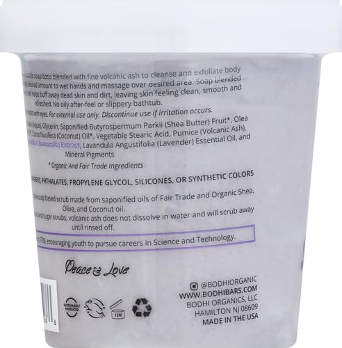 BODHI volcanic ash exfoliation texture shows natural scrub for smoother skin.