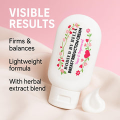 Bodied by Bella breast reduction cream jar closeup, smooth texture for daily use