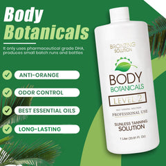Body Botanicals sunless tanning solution organic ingredients promote skin safety and comfort.