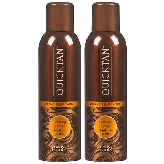 Body Drench QuickTan instant bronze spray provides immediate, natural-looking color.