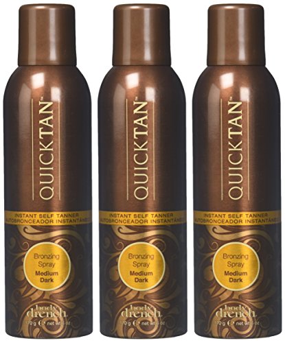 Body Drench QuickTan bottle for at-home use delivering natural-looking tan in 3-5 hours.