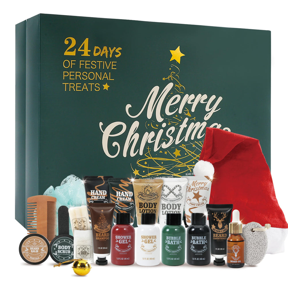 BODY & EARTH 2025 Advent Calendar for Men gift box, ideal for festive grooming countdown.