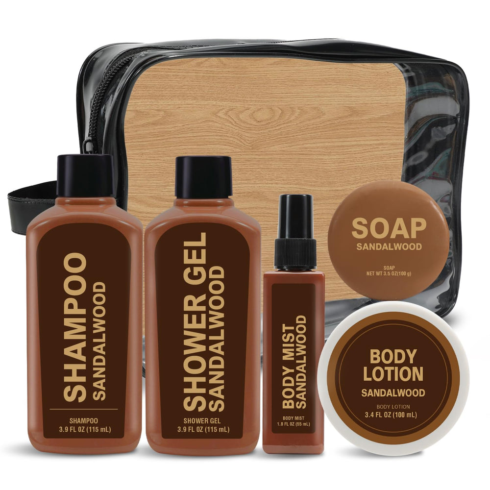 Body & Earth Gifts for Men sandalwood travel bag for on-the-go self care.