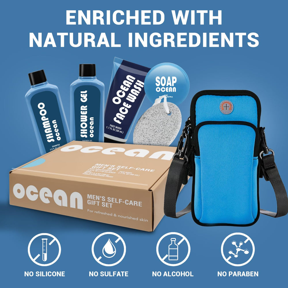 BODY & EARTH shampoo bottle for men, refreshing scent enhances daily routine.