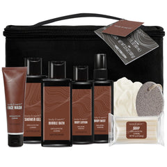 Body & Earth sandalwood shower gel bottle shows a refreshing cleanse and calming fragrance