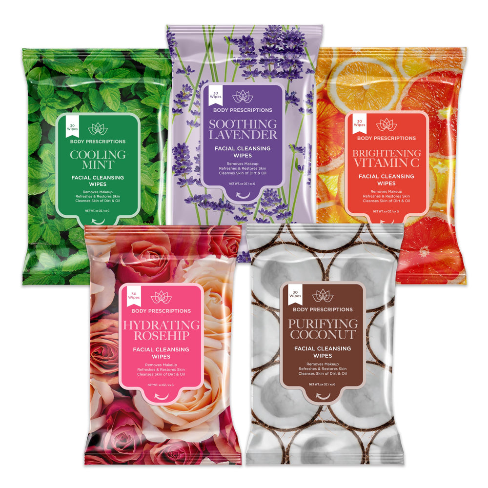 Body Prescriptions makeup remover wipes bulk pack for easy cleansing on the go