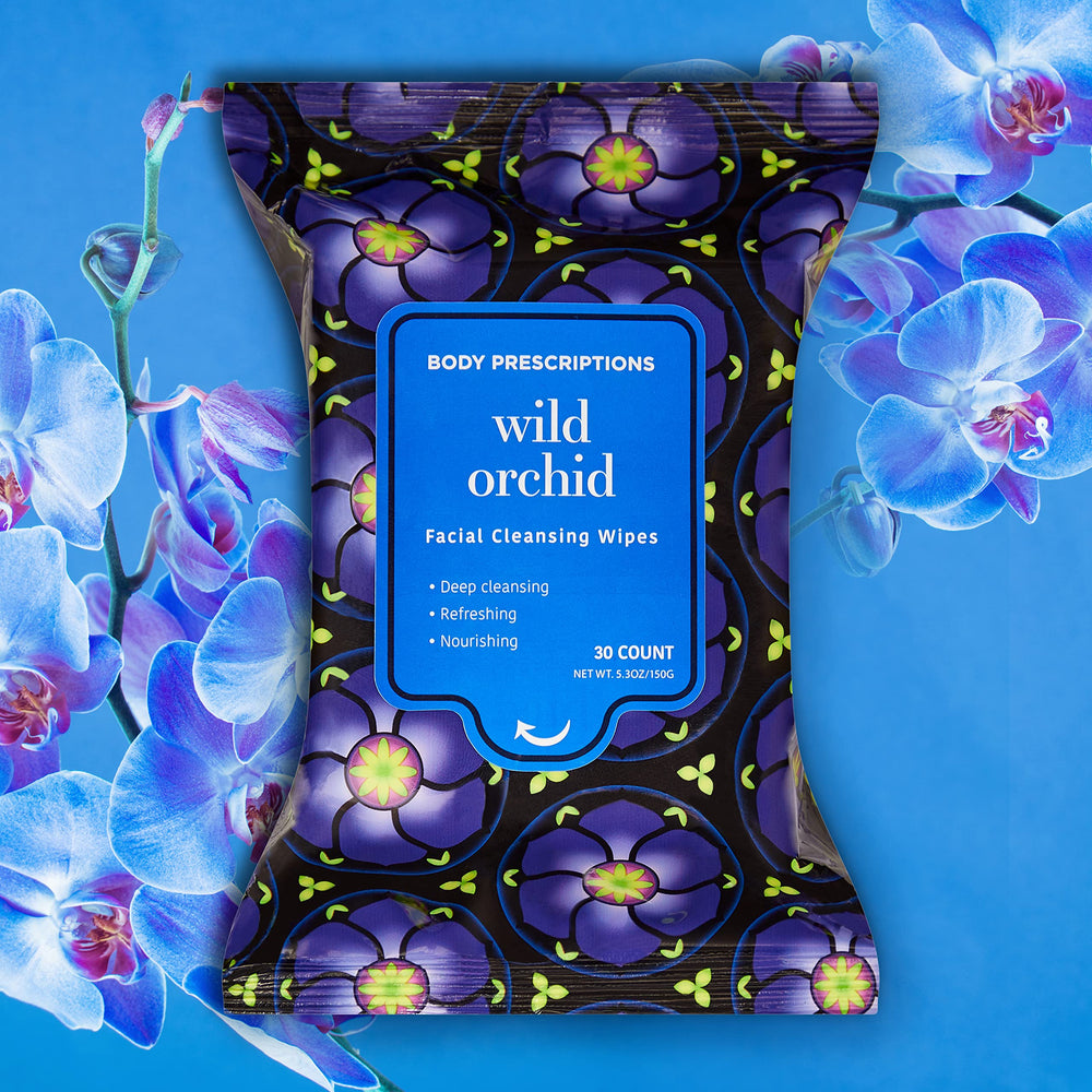 Body Prescriptions mandarin blend wipe emphasizes fresh citrus cleansing