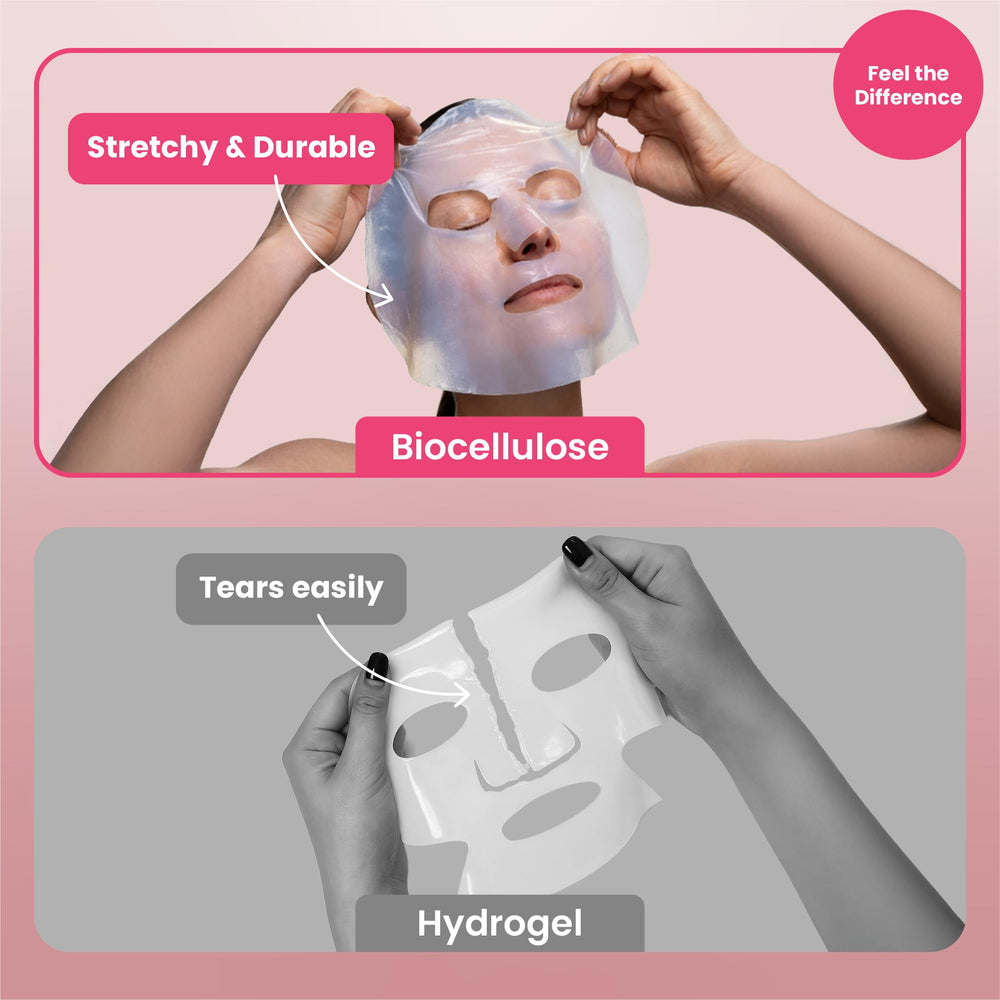 Body Restore Collagen Face Mask 5 Pack hydrogel sheets showing deep hydration
