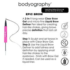 Close-up tip of Epic Brow pen shows ultra-fine precision for detailing brows.