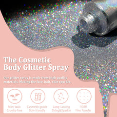 Boko glitter spray on hair adds subtle shimmer for dramatic looks
