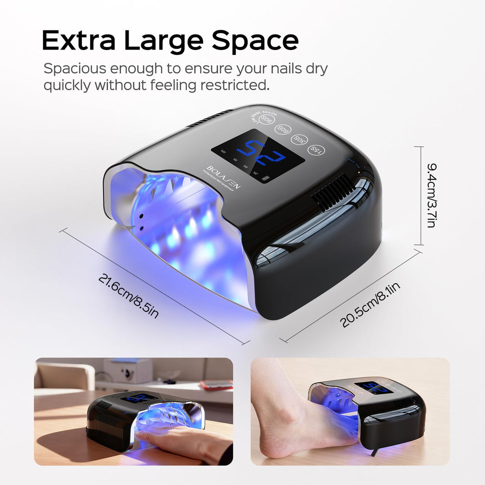 BOLASEN lamp wide opening fits hands or feet for convenient curing