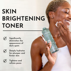 Bolden Skin Brightening Toner being poured, illustrating lightweight texture