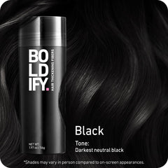 Applying Boldify Hair Fibers on the crown for instant fullness