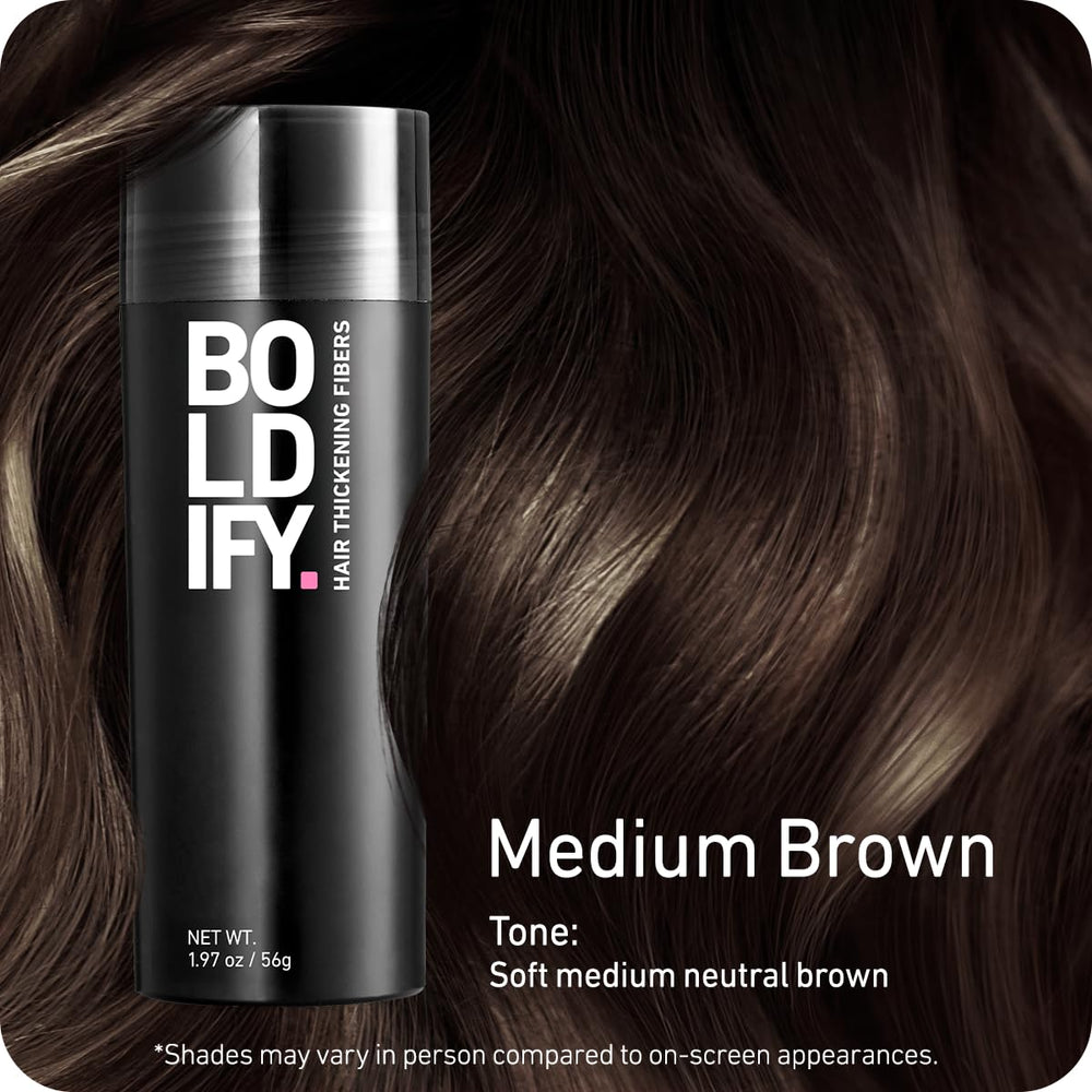 Boldify Hair Fibers closeup blend showing seamless coverage.