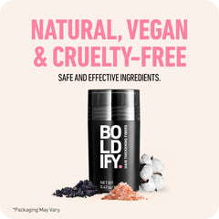 Boldify Hair Fibers natural blend at scalp for undetectable finish.