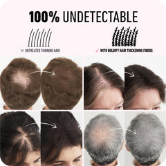 Boldify Hairline Powder usage shows natural boundary blending.