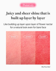Sheer glow finish catches light for a radiant natural look