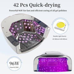BOMOQING LED nail lamp LCD display shows timer and remaining power