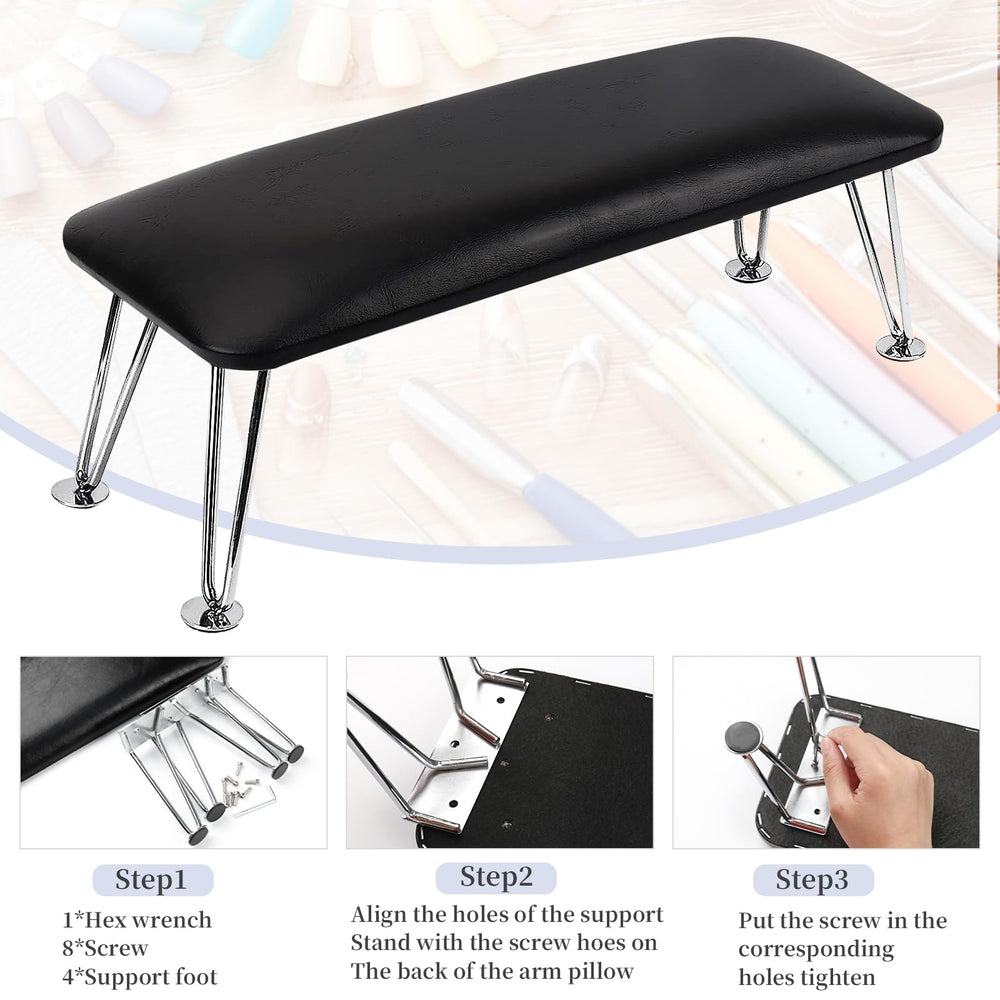 BOMOQING manicure hand rest fits under most nail lamps, saving space
