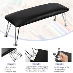 BOMOQING manicure hand rest fits under most nail lamps, saving space