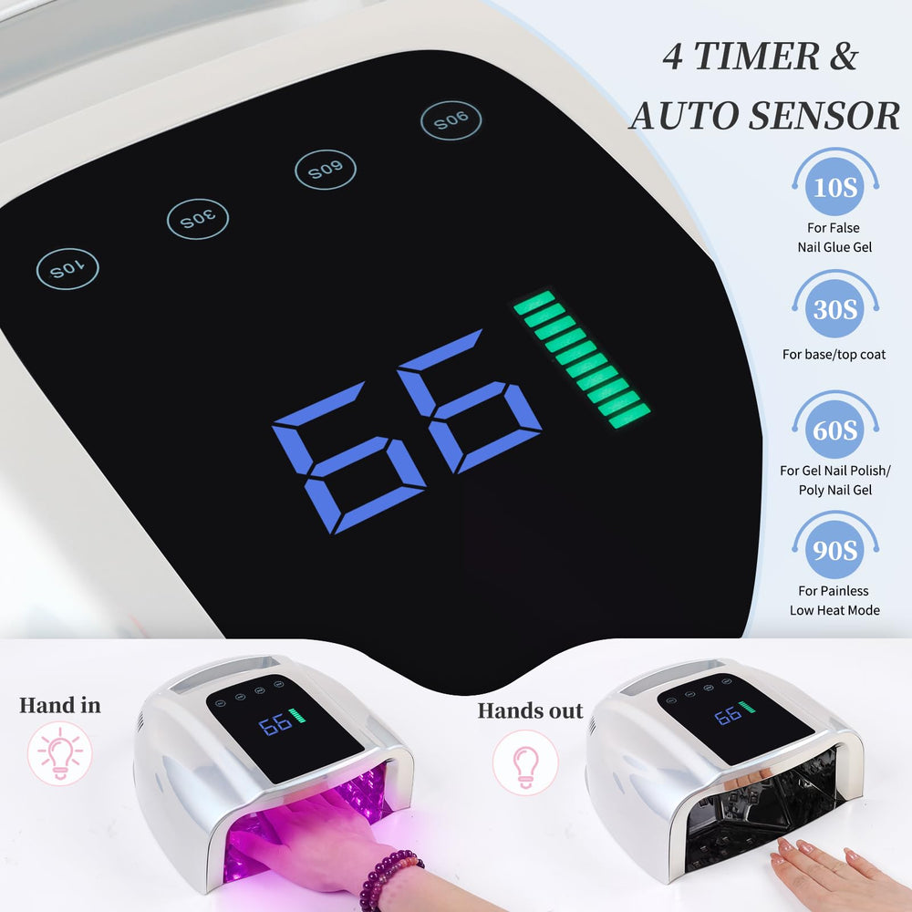 BOMOQING nail lamp with removable bottom base for easy cleaning